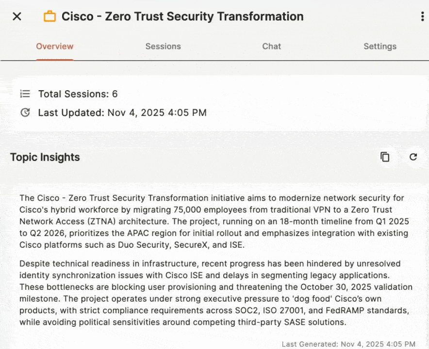 Exemple de topic insights